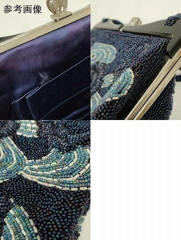 平和屋着物●和装小物　和装バッグ　ハンドバッグ　ビーズバッグ　流水花文　逸品　AABL7002ay