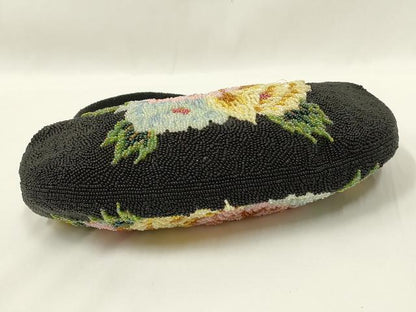 平和屋着物●和装小物　和装バッグ　ハンドバッグ　ビーズバッグ　花柄　逸品　AABL7003ay