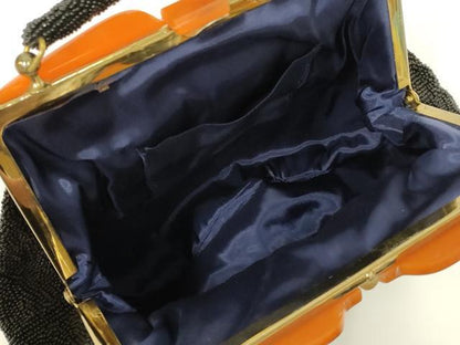 平和屋着物●和装小物　和装バッグ　ハンドバッグ　ビーズバッグ　花柄　逸品　AABL7003ay