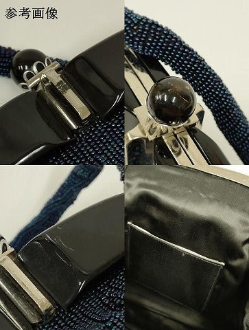 平和屋着物●和装小物　和装バッグ　ハンドバッグ　ビーズバッグ　花菱　逸品　AABL7004ay