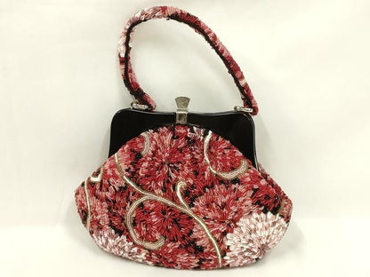 平和屋着物●和装小物　和装バッグ　ハンドバッグ　ビーズバッグ　花唐草　逸品　AABL7006ay