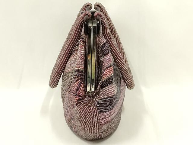 平和屋着物●和装小物　和装バッグ　ハンドバッグ　ビーズバッグ　幾何学模様　逸品　AABL7011ay