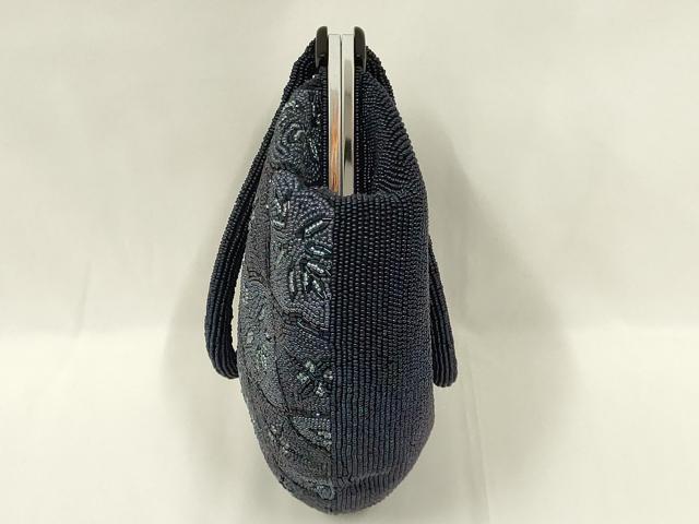 平和屋着物●和装小物　和装バッグ　ハンドバッグ　ビーズバッグ　菱繋ぎ　逸品　AABL7012ay