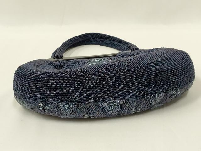 平和屋着物●和装小物　和装バッグ　ハンドバッグ　ビーズバッグ　菱繋ぎ　逸品　AABL7012ay