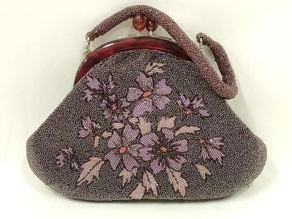 平和屋着物●和装小物　和装バッグ　ハンドバッグ　ビーズバッグ　花柄　逸品　AABL7014ay