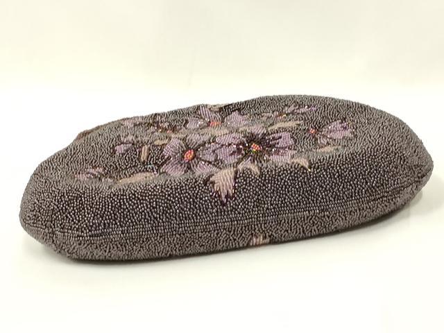 平和屋着物●和装小物　和装バッグ　ハンドバッグ　ビーズバッグ　花柄　逸品　AABL7014ay