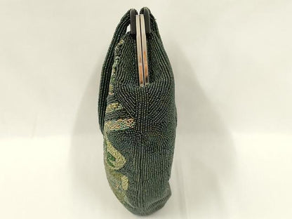 平和屋着物●和装小物　和装バッグ　ハンドバッグ　ビーズバッグ　幾何学花文　逸品　AABL7015ay