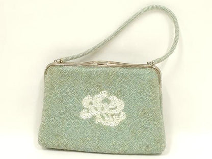 平和屋着物●和装小物　和装バッグ　ハンドバッグ　ビーズバッグ　花柄　乱菊　逸品　AABL7020ay