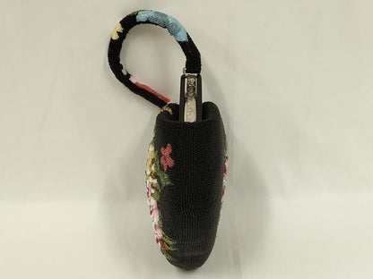 平和屋着物●和装小物　和装バッグ　ハンドバッグ　ビーズバッグ　花柄　逸品　AABL7031ay