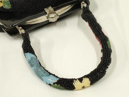 平和屋着物●和装小物　和装バッグ　ハンドバッグ　ビーズバッグ　花柄　逸品　AABL7031ay