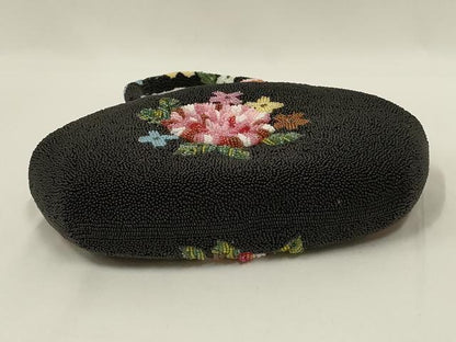 平和屋着物●和装小物　和装バッグ　ハンドバッグ　ビーズバッグ　花柄　逸品　AABL7031ay