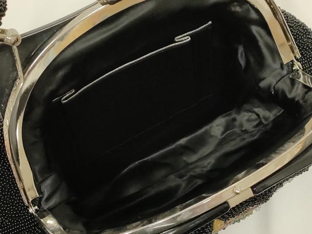 平和屋着物●和装小物　和装バッグ　ハンドバッグ　ビーズバッグ　花柄　逸品　AABL7031ay