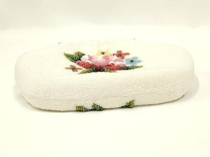 平和屋着物●和装小物　和装バッグ　ハンドバッグ　ビーズバッグ　花柄　逸品　AABL7034ay