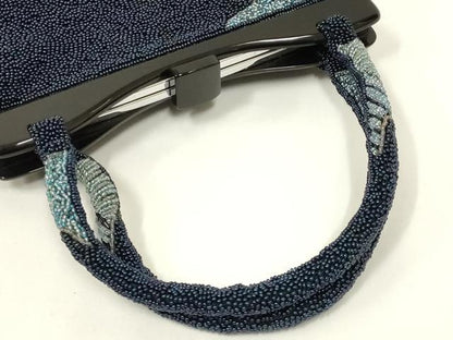 平和屋着物●和装小物　和装バッグ　ハンドバッグ　ビーズバッグ　幾何学模様　逸品　AABL7038ay