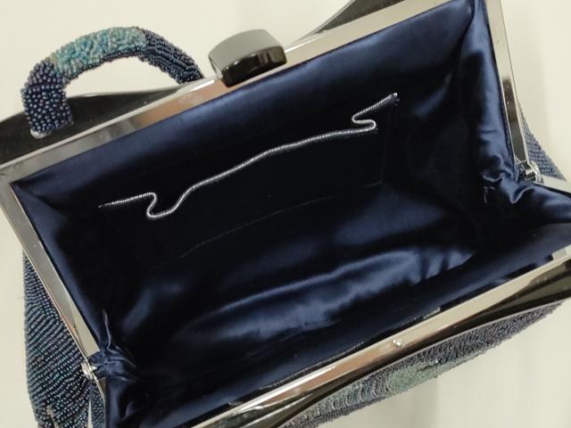 平和屋着物●和装小物　和装バッグ　ハンドバッグ　ビーズバッグ　幾何学模様　逸品　AABL7038ay