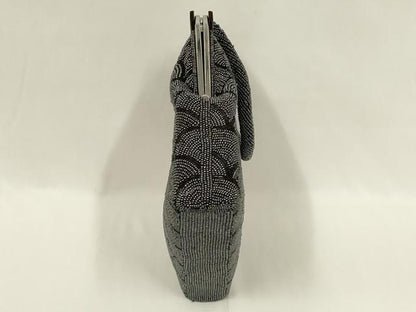 平和屋着物●和装小物　和装バッグ　ハンドバッグ　ビーズバッグ　青海波　逸品　AABL7039ay