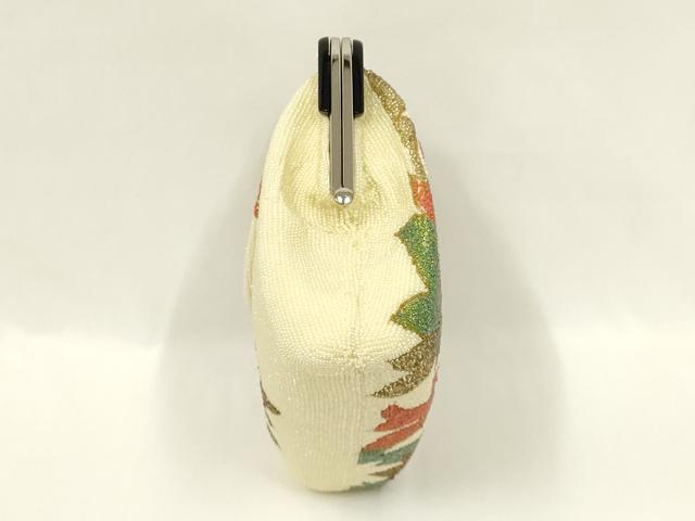 平和屋着物●和装小物　和装バッグ　ハンドバッグ　ビーズバッグ　幾何学模様　逸品　AABL7041ay