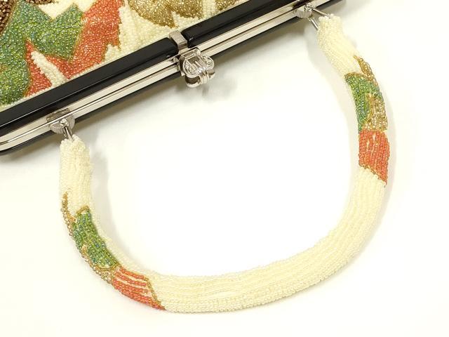 平和屋着物●和装小物　和装バッグ　ハンドバッグ　ビーズバッグ　幾何学模様　逸品　AABL7041ay