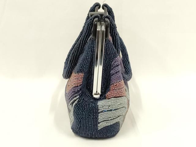 平和屋着物●和装小物　和装バッグ　ハンドバッグ　ビーズバッグ　幾何学模様　逸品　AABL7042ay