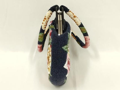 平和屋着物●和装小物　和装バッグ　ハンドバッグ　ビーズバッグ　花柄　逸品　AABL7043ay