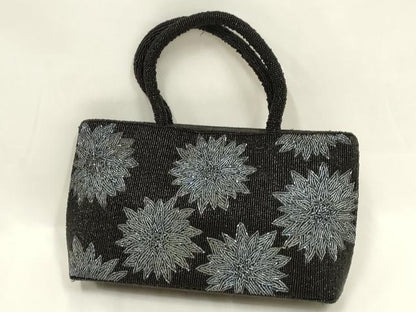 平和屋着物●和装小物　和装バッグ　ハンドバッグ　ビーズバッグ　花柄　逸品　AABL7045ay