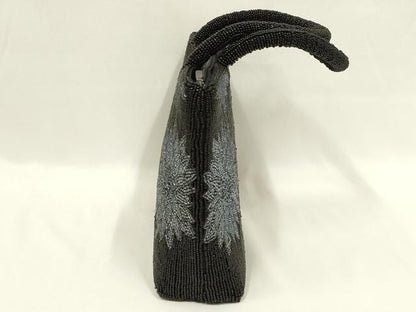 平和屋着物●和装小物　和装バッグ　ハンドバッグ　ビーズバッグ　花柄　逸品　AABL7045ay