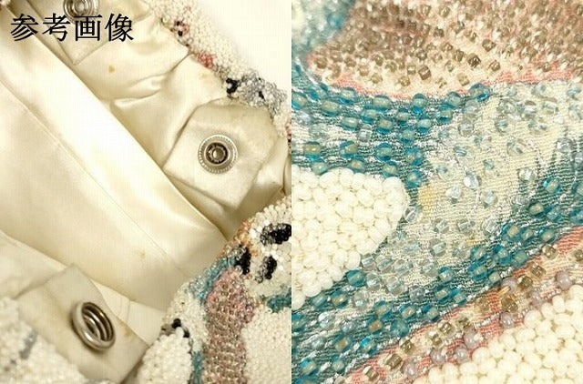 平和屋着物●和装小物　和装バッグ　ハンドバッグ　ビーズバッグ　流水花文　逸品　AABL7047ay