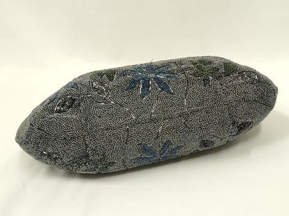 平和屋着物●和装小物　和装バッグ　ハンドバッグ　ビーズバッグ　花柄　逸品　AABL7048ay