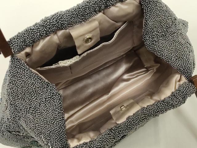 平和屋着物●和装小物　和装バッグ　ハンドバッグ　ビーズバッグ　花柄　逸品　AABL7048ay