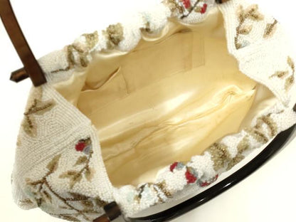 平和屋着物●和装小物　和装バッグ　ハンドバッグ　ビーズバッグ　花柄　逸品　AABL7049ay