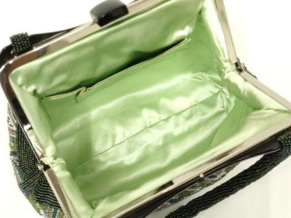 平和屋着物●和装小物　和装バッグ　ハンドバッグ　ビーズバッグ　立波文　逸品　AABL7053ay