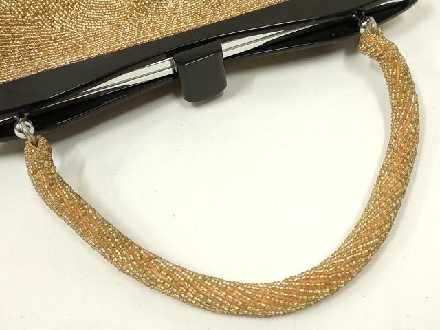 平和屋着物●和装小物　和装バッグ　ハンドバッグ　ビーズバッグ　丸繋ぎ　逸品　AABL7056ay