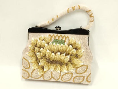 平和屋着物●和装小物　和装バッグ　ハンドバッグ　ビーズバッグ　花柄　逸品　AABL7058ay