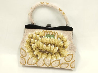 平和屋着物●和装小物　和装バッグ　ハンドバッグ　ビーズバッグ　花柄　逸品　AABL7058ay