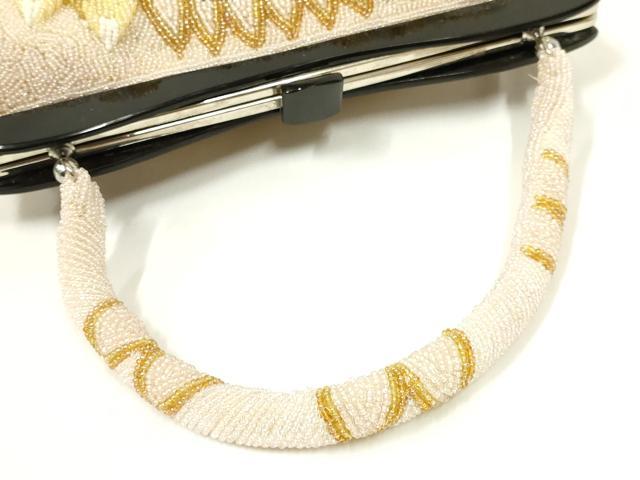 平和屋着物●和装小物　和装バッグ　ハンドバッグ　ビーズバッグ　花柄　逸品　AABL7058ay