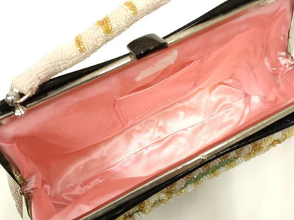 平和屋着物●和装小物　和装バッグ　ハンドバッグ　ビーズバッグ　花柄　逸品　AABL7058ay