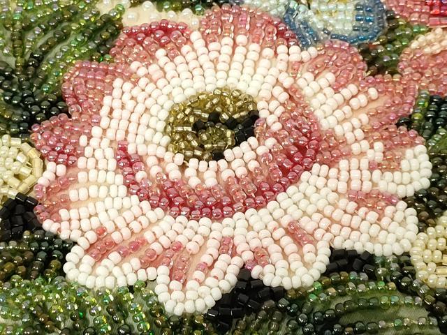 平和屋着物●和装小物　和装バッグ　Lumy はしもと　ハンドバッグ　ビーズバッグ　花柄　逸品　AABL7060ay