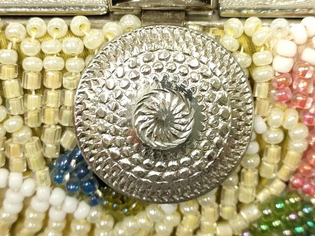 平和屋着物●和装小物　和装バッグ　Lumy はしもと　ハンドバッグ　ビーズバッグ　花柄　逸品　AABL7060ay