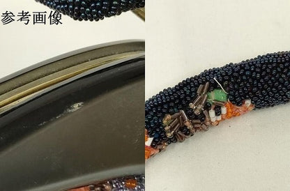 平和屋着物●和装小物　和装バッグ　ハンドバッグ　ビーズバッグ　花柄　逸品　AABL7061ay