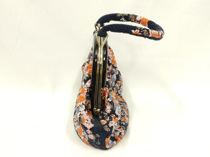 平和屋着物●和装小物　和装バッグ　ハンドバッグ　ビーズバッグ　花柄　逸品　AABL7061ay