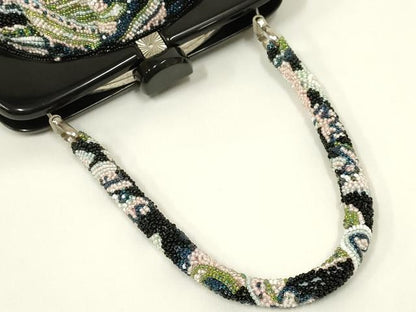 平和屋着物●和装小物　和装バッグ　ハンドバッグ　ビーズバッグ　更紗花文　逸品　AABL7064ay