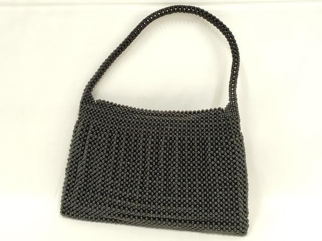 平和屋着物●和装小物　和装バッグ　ハンドバッグ　黒珊瑚　ブラックコーラル　保証書・保管袋付き　逸品　AABL7070ay