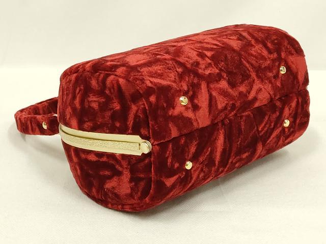 平和屋着物●和装小物　和装バッグ・草履セット　紗織　ハンドバッグ　ベルベット　逸品　未使用　AABL7075ay