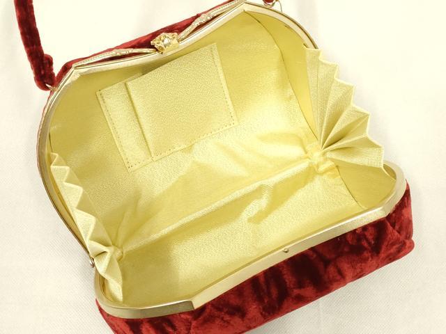 平和屋着物●和装小物　和装バッグ・草履セット　紗織　ハンドバッグ　ベルベット　逸品　未使用　AABL7075ay