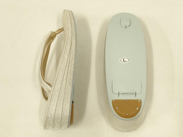 平和屋着物●和装小物　和装バッグ・草履セット　礼装用　ハンドバッグ　銀糸　Lサイズ　大丸扱い　逸品　未使用品あり　AABL7077ay