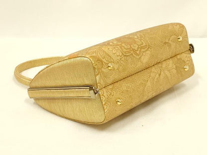 平和屋着物●和装小物　和装バッグ・草履セット　礼装用　ハンドバッグ　洋花文　金糸　金銀彩　帯地使用　逸品　AABL7078ay