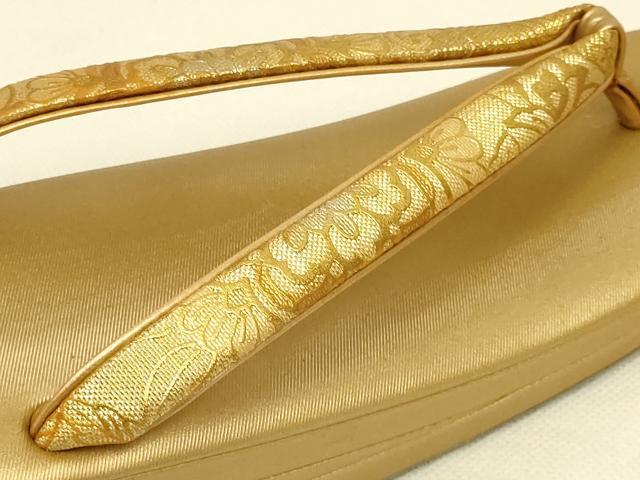平和屋着物●和装小物　和装バッグ・草履セット　礼装用　ハンドバッグ　洋花文　金糸　金銀彩　帯地使用　逸品　AABL7078ay