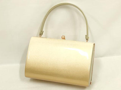 平和屋着物●和装小物　和装バッグ・草履セット　ハンドバッグ　エナメル　霞芝文　逸品　AABL7082ay
