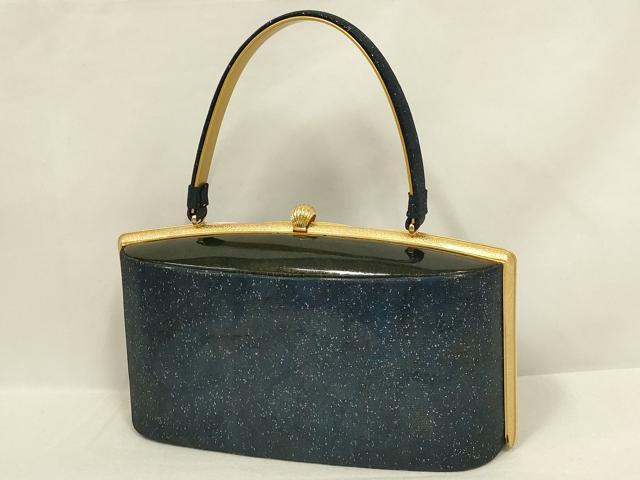 平和屋着物●和装小物　和装バッグ・草履セット　ハンドバッグ　螺鈿箔　帯地使用　逸品　AABL7086ay