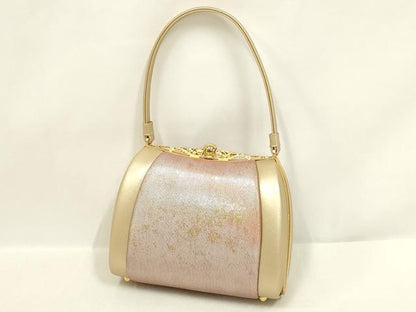 平和屋着物●和装小物　和装バッグ・草履セット　ハンドバッグ　霞文　金糸　金彩　逸品　AABL7088ay